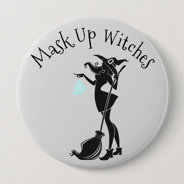 2020 Mask Up Witches Halloween Button (Front)