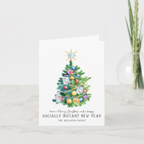 2020 Merry Christmas Happy Social Distant New Year Card
