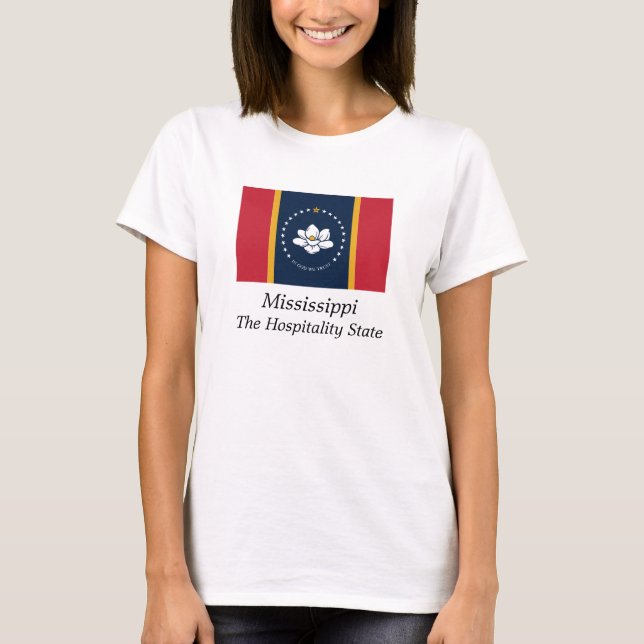 2020 Mississippi Hospitality State Magnolia Flag T-Shirt (Front)