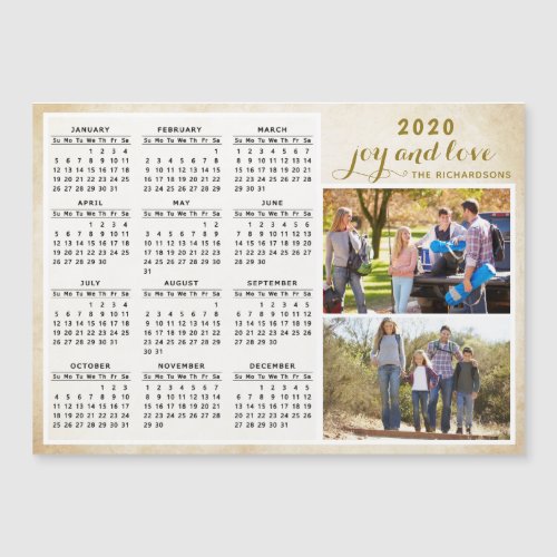 2020 Modern Magnetic Photo Full Year Calendar