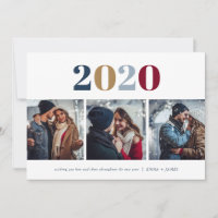 2020 Modern New Year | 3 Photo Holiday Card