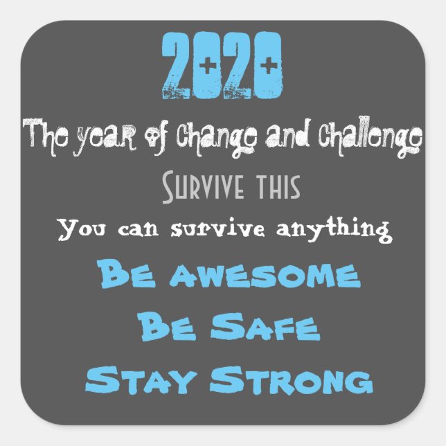 2020 motivational square sticker (Front)
