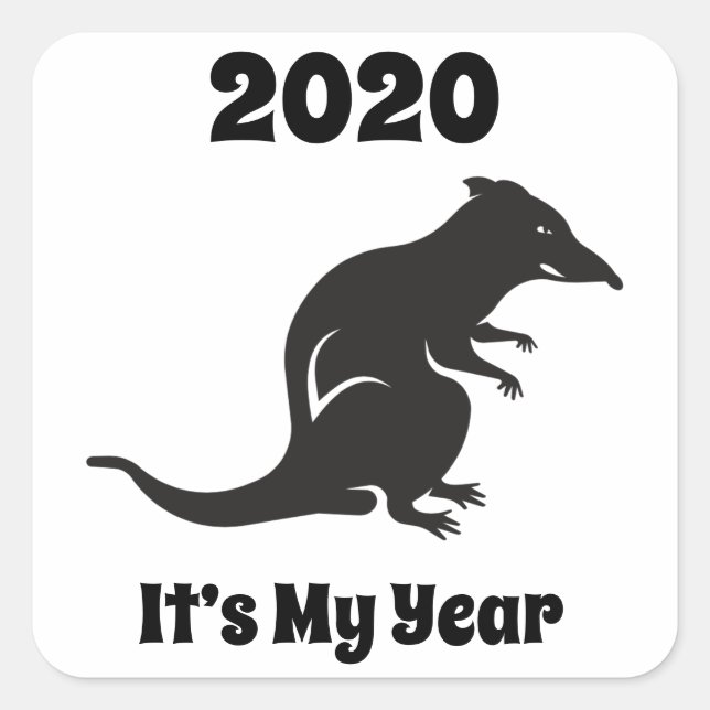 2020 My Rat Year Square Sticker (Front)
