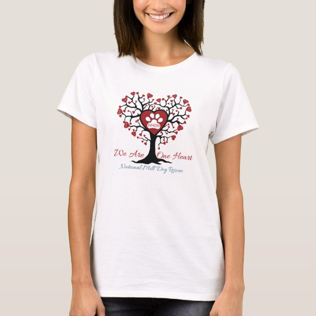 2020 National Mill Dog Rescue We Are ONE Heart T-Shirt (Front)