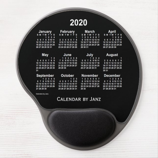 2020 Neon White Calendar by Janz Gel Mousepad (Front)
