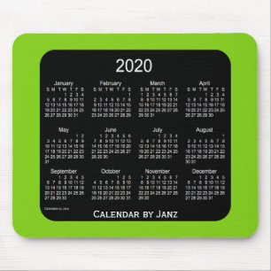 2020 Neon Yellow Green Calendar by Janz Mousepad
