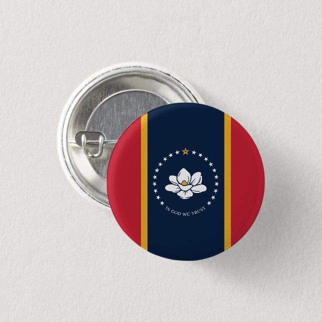 2020 New Mississippi In God We Trust State Flag Button (Front & Back)