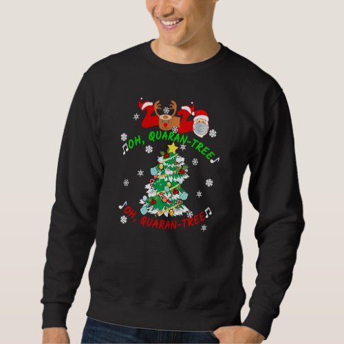 2020 Oh Quaran Tree Christmas Pajamas Family Match Sweatshirt