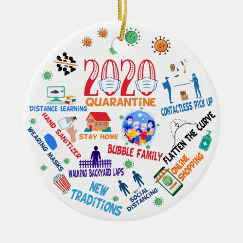 2020 pandemic christmas ceramic ornament