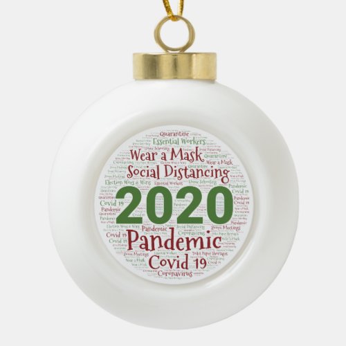 2020 Pandemic Memories Ceramic Ball Christmas Ornament