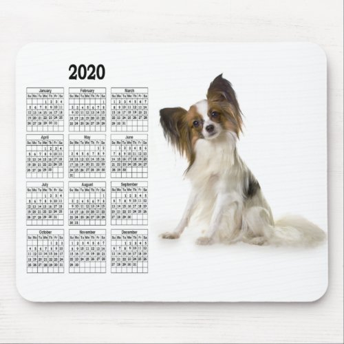 2020 Papillon Calendar Mouse Pad