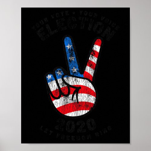 2020 Peace Sign American Flag Vintage Trump Biden 