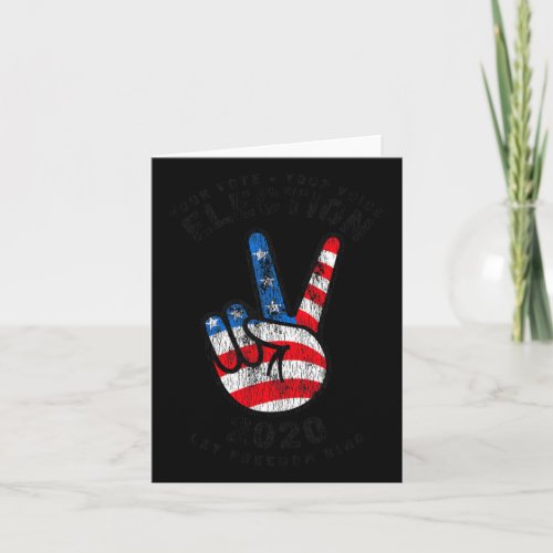 2020 Peace Sign American Flag Vintage Trump Biden  Card