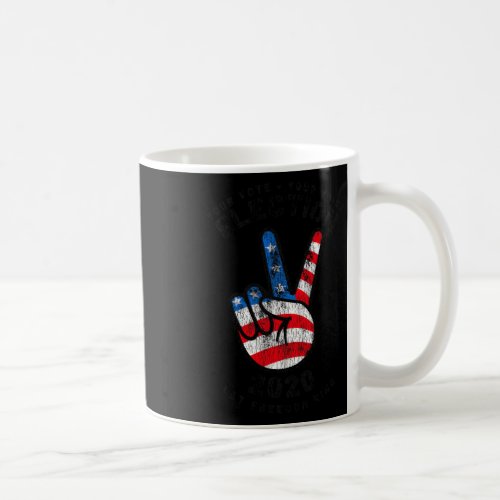 2020 Peace Sign American Flag Vintage Trump Biden  Coffee Mug