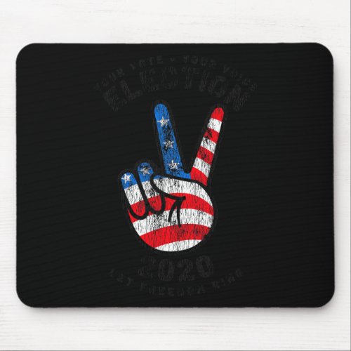 2020 Peace Sign American Flag Vintage Trump Biden  Mouse Pad