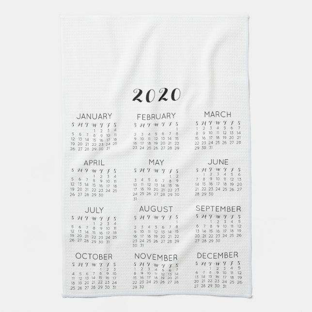 2020 Personalized Photo Calendar DIY Kitchen Towel (Vertical)