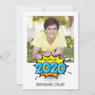 2020 PHOTO GRAD modern comic style typography Invitation