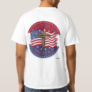 2020 Pray For The Red, White And Blue Cross Flag T-Shirt