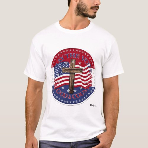 2020 Pray The Vote For God And Country Cross Flag T_Shirt
