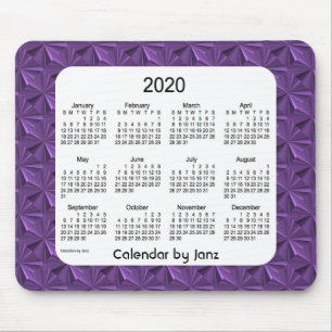2020 Purple Diamonds Calendar by Janz Mouse Pad