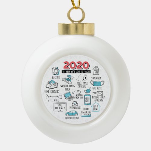2020 Quarantine Activities Commemorative Gift Ceramic Ball Christmas Ornament