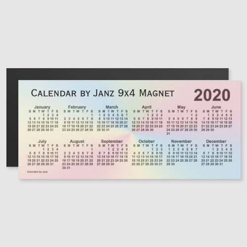 2020 Rainbow Cloud Calendar by Janz 9x4 Magnet
