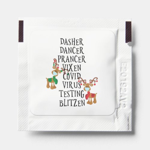 2020 Reindeer Names Funny Christmas Hand Sanitizer Packet