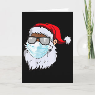 2020 Santa With Face Mask Black African American C Card