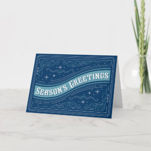 2020 Season's Greetings Holiday Card Blue