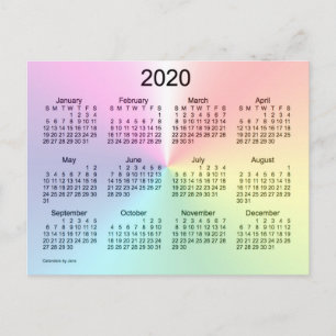 2020 Shimmer Mini Calendar by Janz Postcard