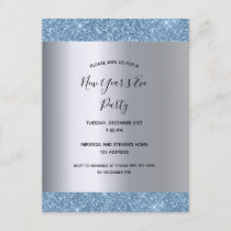 2020 silver blue New Year's Eve party invitation