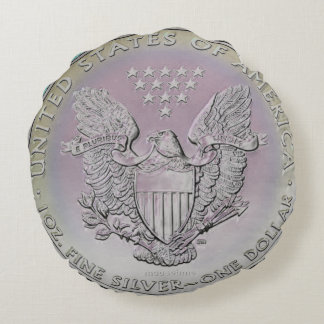 2020 Silver Eagle Coin Round Pillow