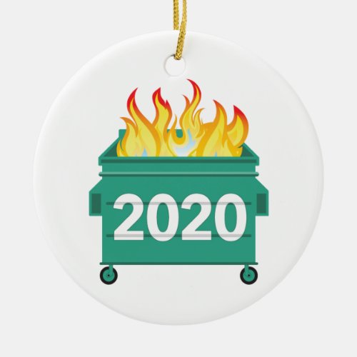 2020 Stinks Dumpster Fire Christmas Ornament