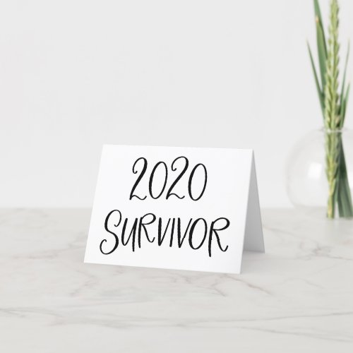 2020 Survivor  Pandemic Humor Script New Years Holiday Card