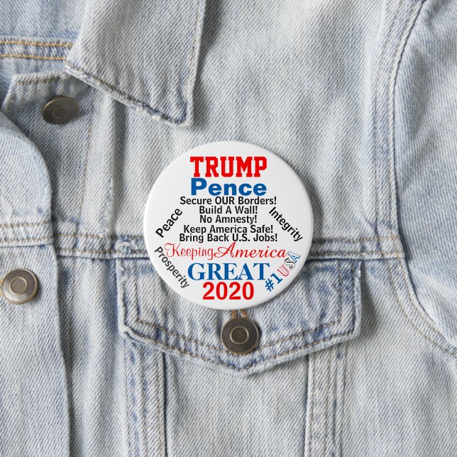 2020 Trump Pence US Election Button (In Situ)
