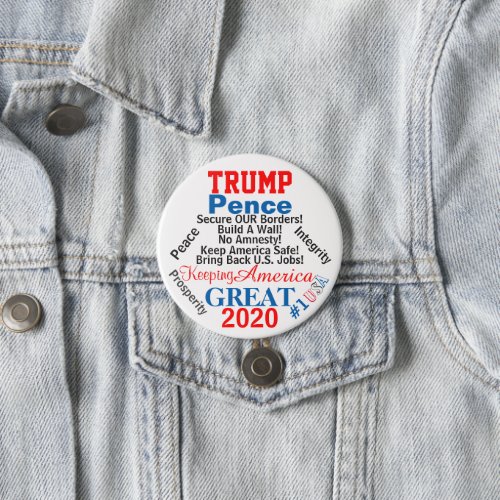 2020 Trump Pence US Election Button