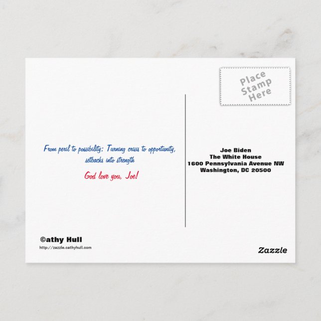 2020 Vision Thank You Joe! pre-addressed Postcard (Back)