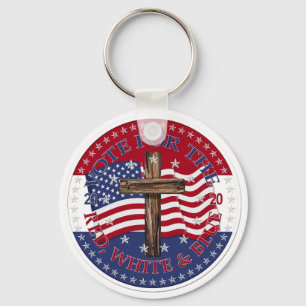 2020 Vote For The Red, White and Blue Cross Flag Keychain