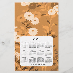 2020 Wall Flower Orange Calendar by Janz Stationery