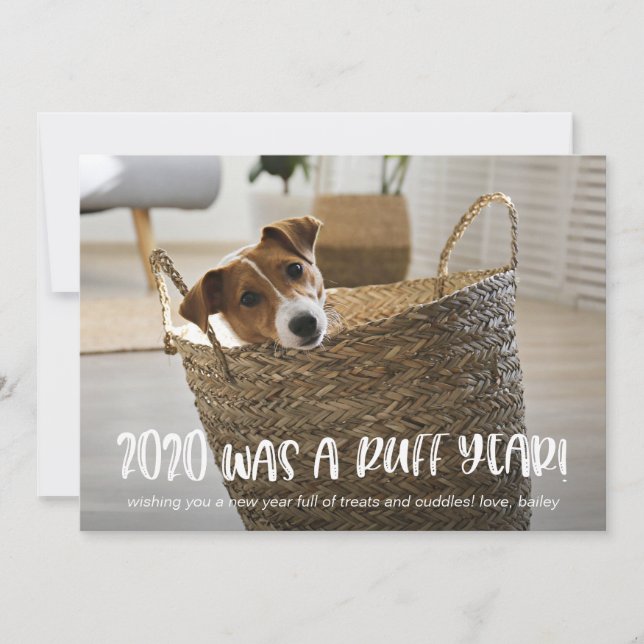 2020 Was a Ruff Year Christmas from the Dog Photo Holiday Card (Front)