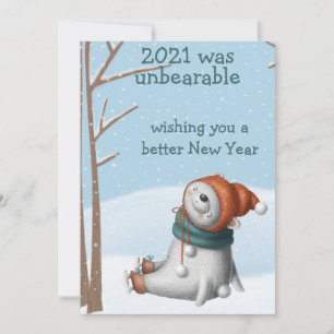 2020 Was Unbearable Covid Polar Bear Holiday Card
