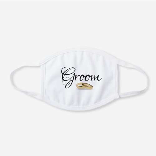 2020 Wedding Groom White Cotton Face Mask