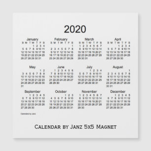 2020 White Smoke Calendar by Janz 5x5 Magnet