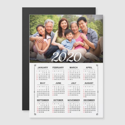 2020 Year Calendar Photo Personalize Magnet
