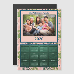 2020 Year Family Calendar Tropical Magnet