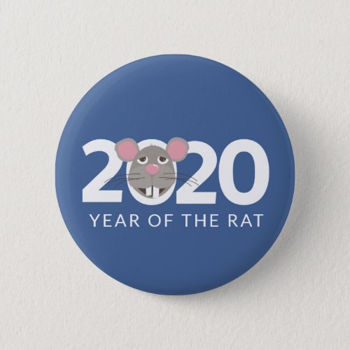 2020 year of the rat classic blue button