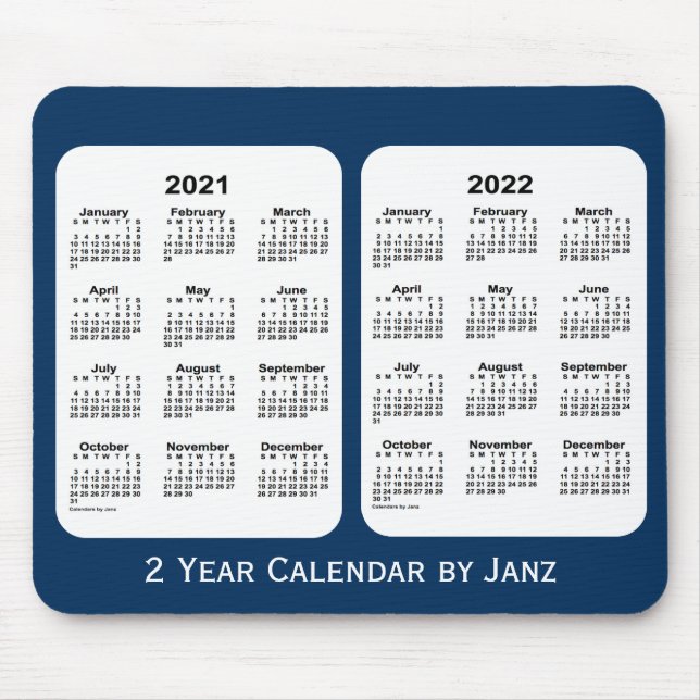 2021-2022 Police Box Blue 2 Year Calendar by Janz Mouse Pad (Front)