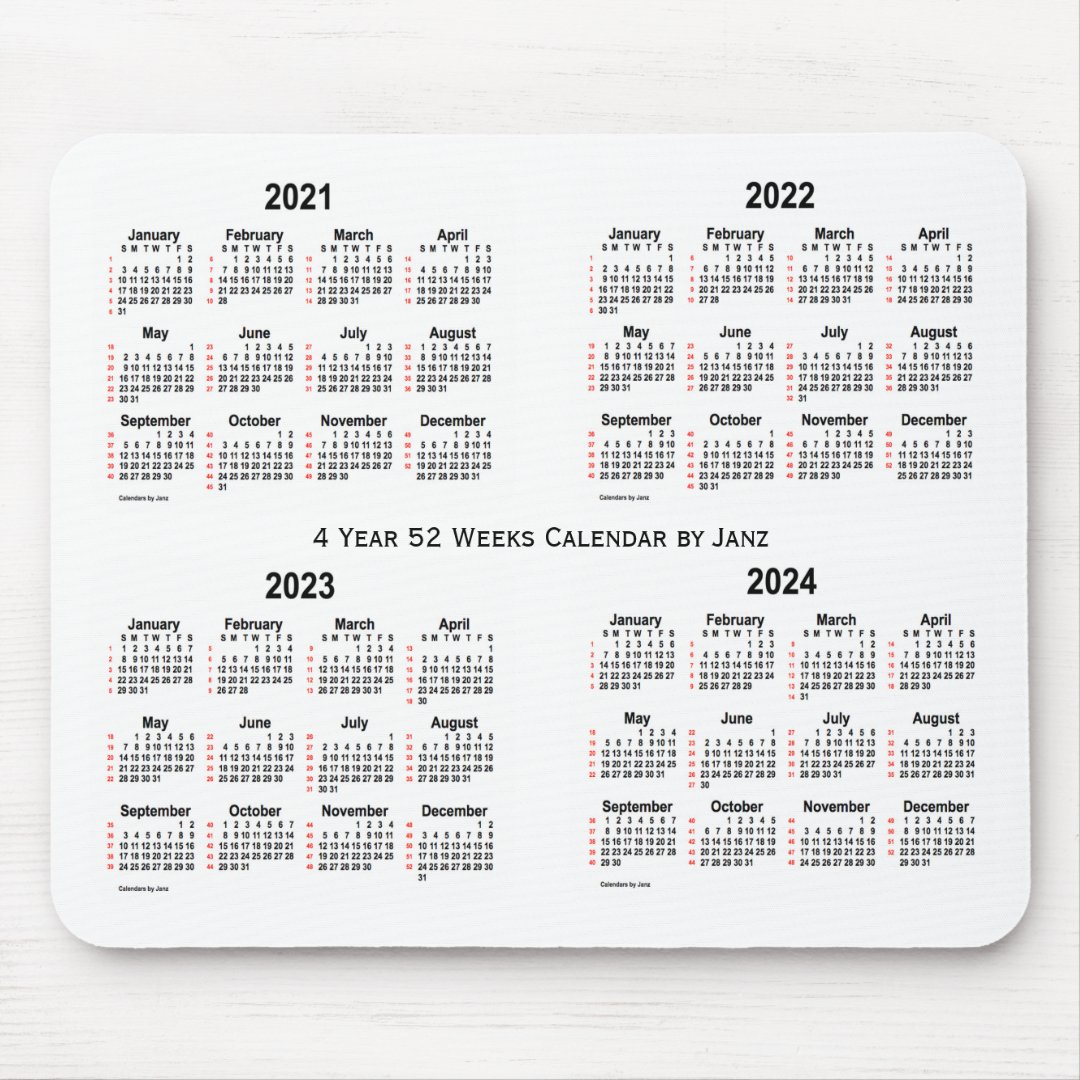 2021 2024 White 4 Year 52 Weeks Calendar By Janz Mouse Pad Rc236843b0b95422da8a2366504d25942 X74vi 8byvr 1080 