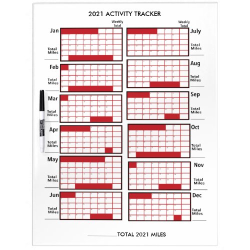 2021 ACTIVITY TRACKER DRY ERASE BOARD