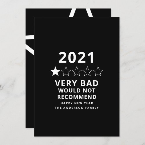 2021 bad year in review 5 star holiday card